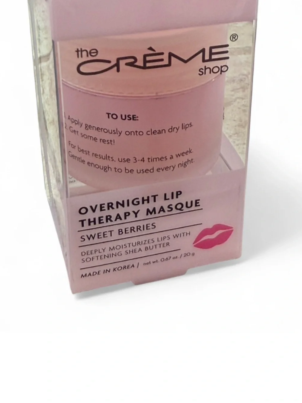 New The Crème Shop Overnight Lip Therapy Masque - Sweet Berries (Pink)